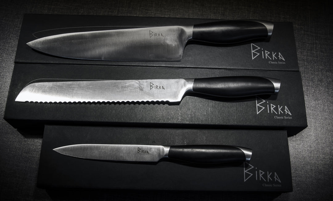 Birkeknive Knivsæt Klassiske tre køkkenknive